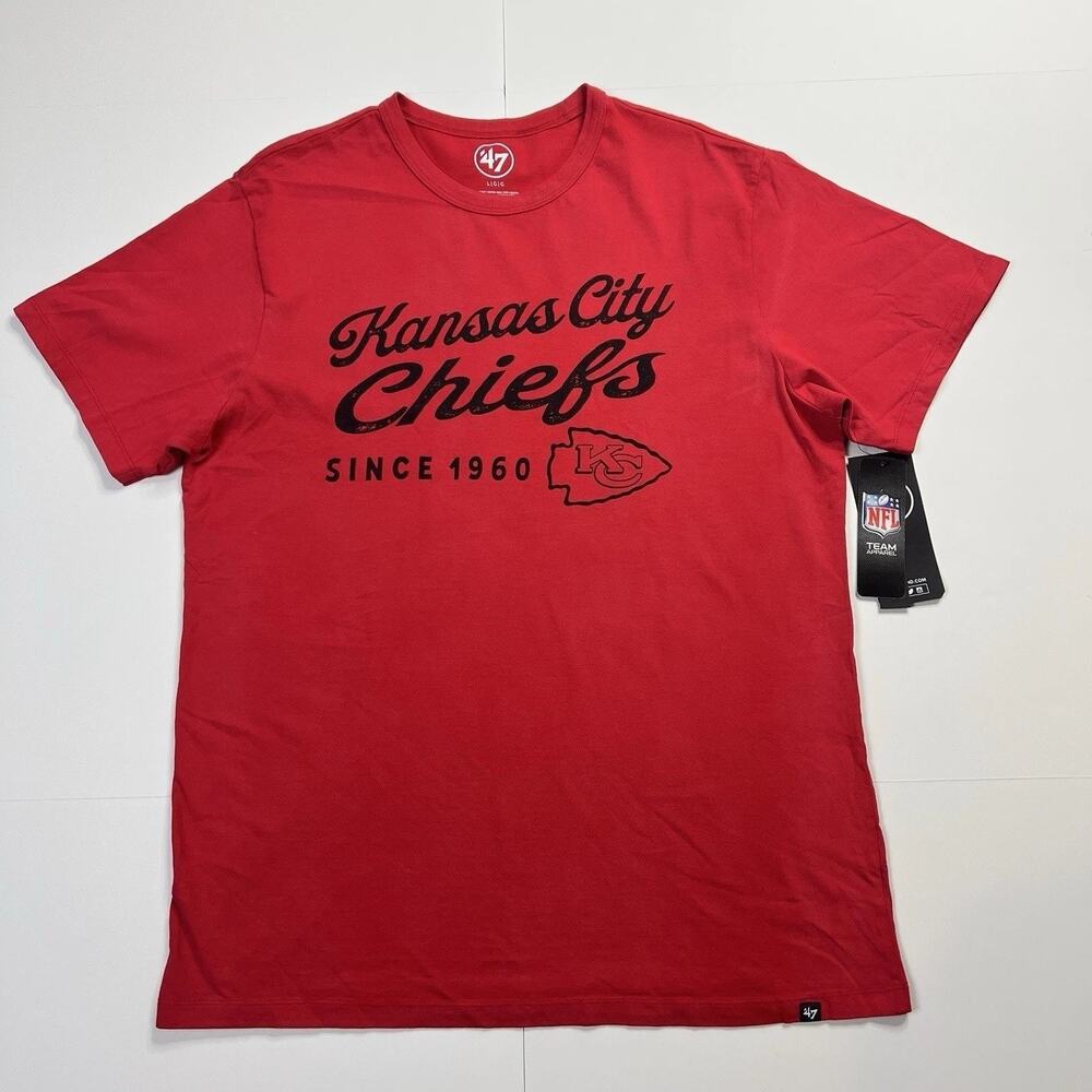 '47 Brand‎ Kansas City Chiefs Since 1960 Red NFL T Shirt Mens Large NWT
